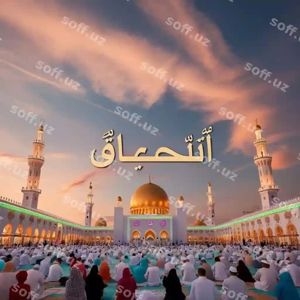 Rasm masjid, so'z masjid yuqorida | Picture mosque with word mosque top