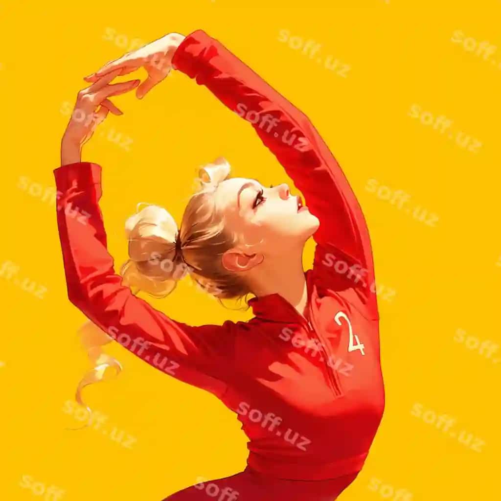 Rus ayol gimnastikani bajar-yapti | Russian woman is performing gymnastics