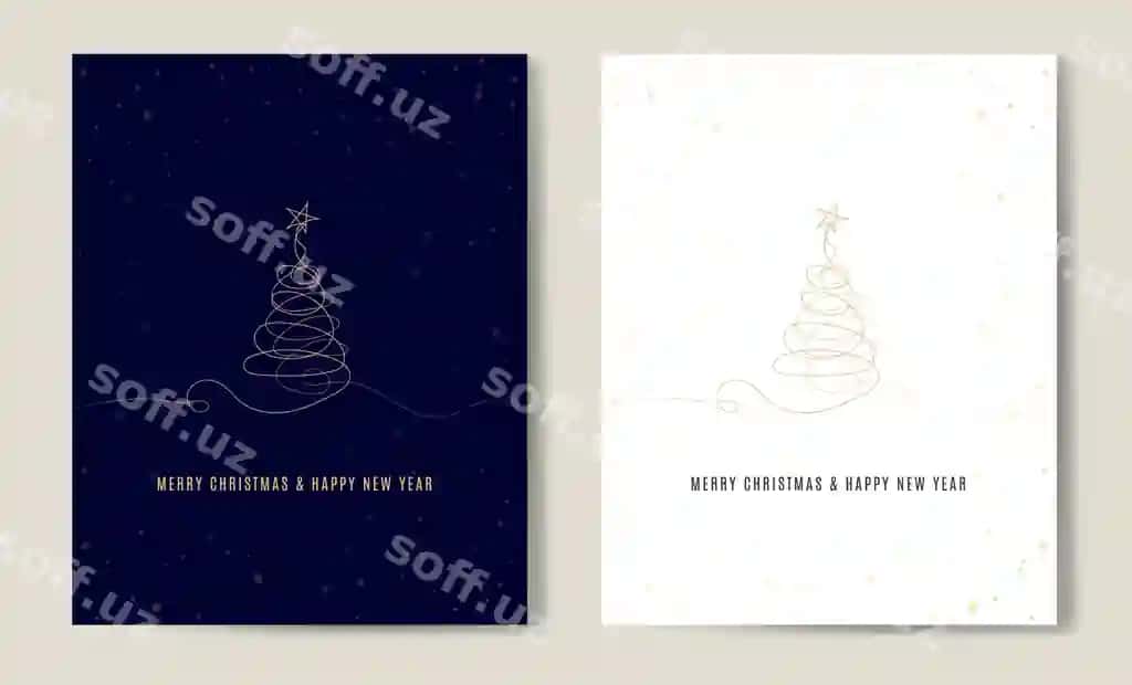 Baxromli Christmas daraxt silueti tabrik matnli kartochkalar komplekti o'ttiz vektor | Merry christmas tree outline greeting text card set golden vector
