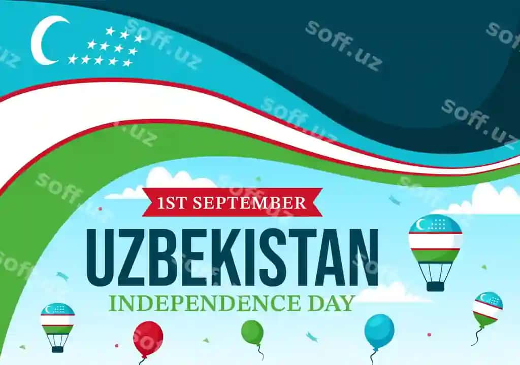 Baxromli O'zbekiston mustaqillik kuni vektor illustratsiyasi Sentabr | Happy uzbekistan independence day vector illustration september