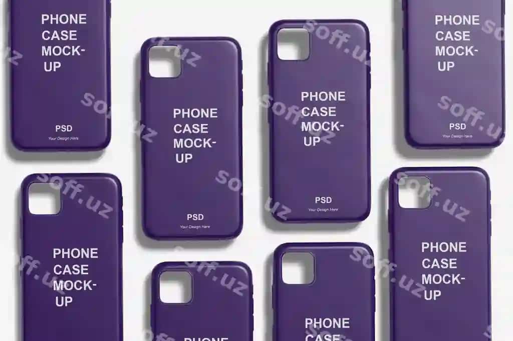 Yaqin rasm telefon qopliq namunasi ajraltirilgan | Close up phone case mockup isolated