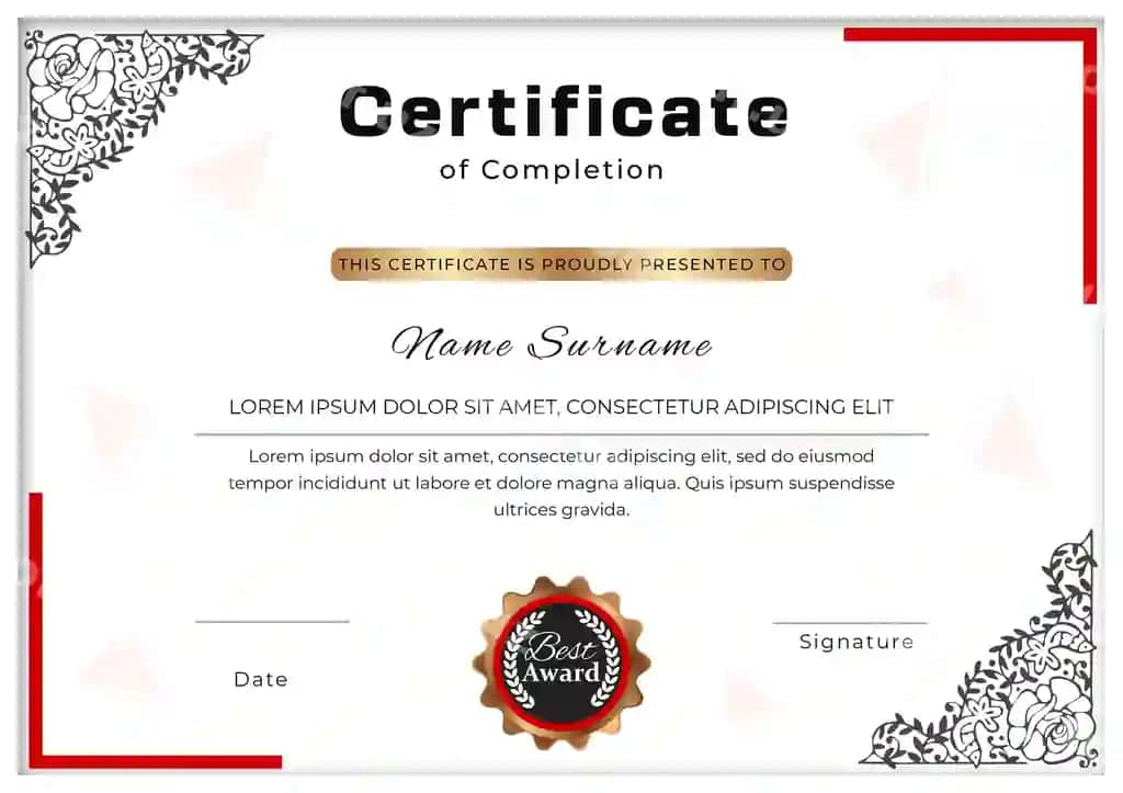 Psd professional sertifikat dizayn shablon | Psd professional certificate design template