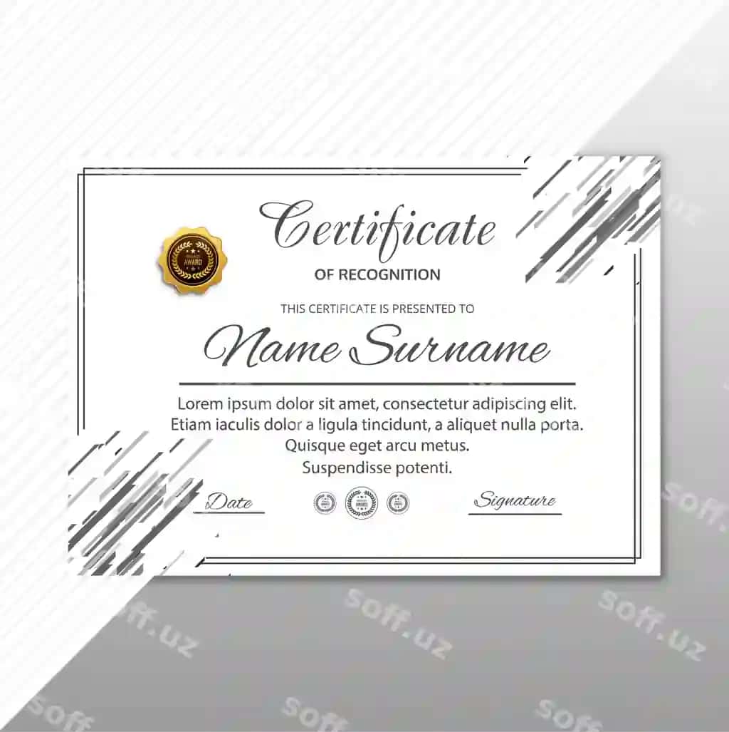 Zamonaviy sertifikat shabloni geometric orqa fon | Modern certificate template geometric background