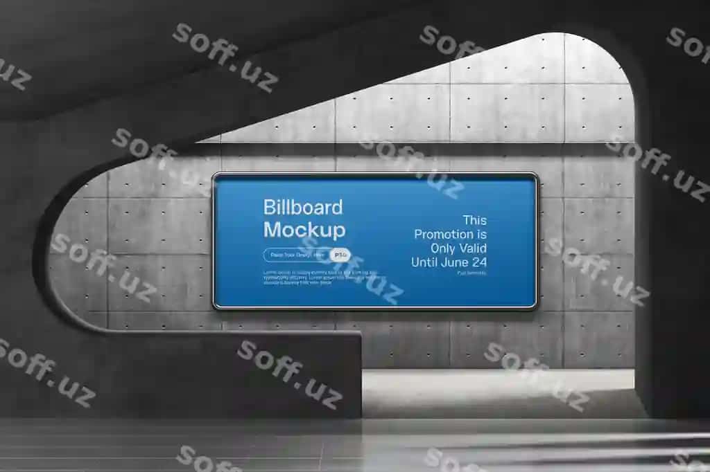 Ichki billboard mockup | Indoor billboard mockup