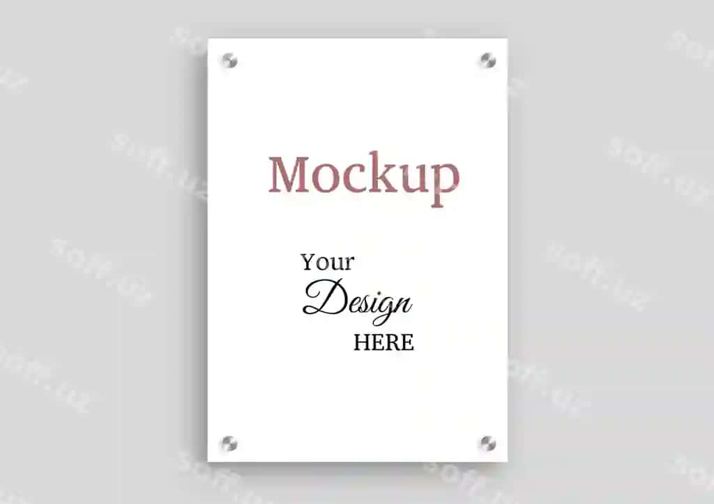 Akrilik namuna shisha mayqa namuna devor akrilik ramka namuna rang | Acrylic mockup glass plate mockup wall acrylic frame mockup color