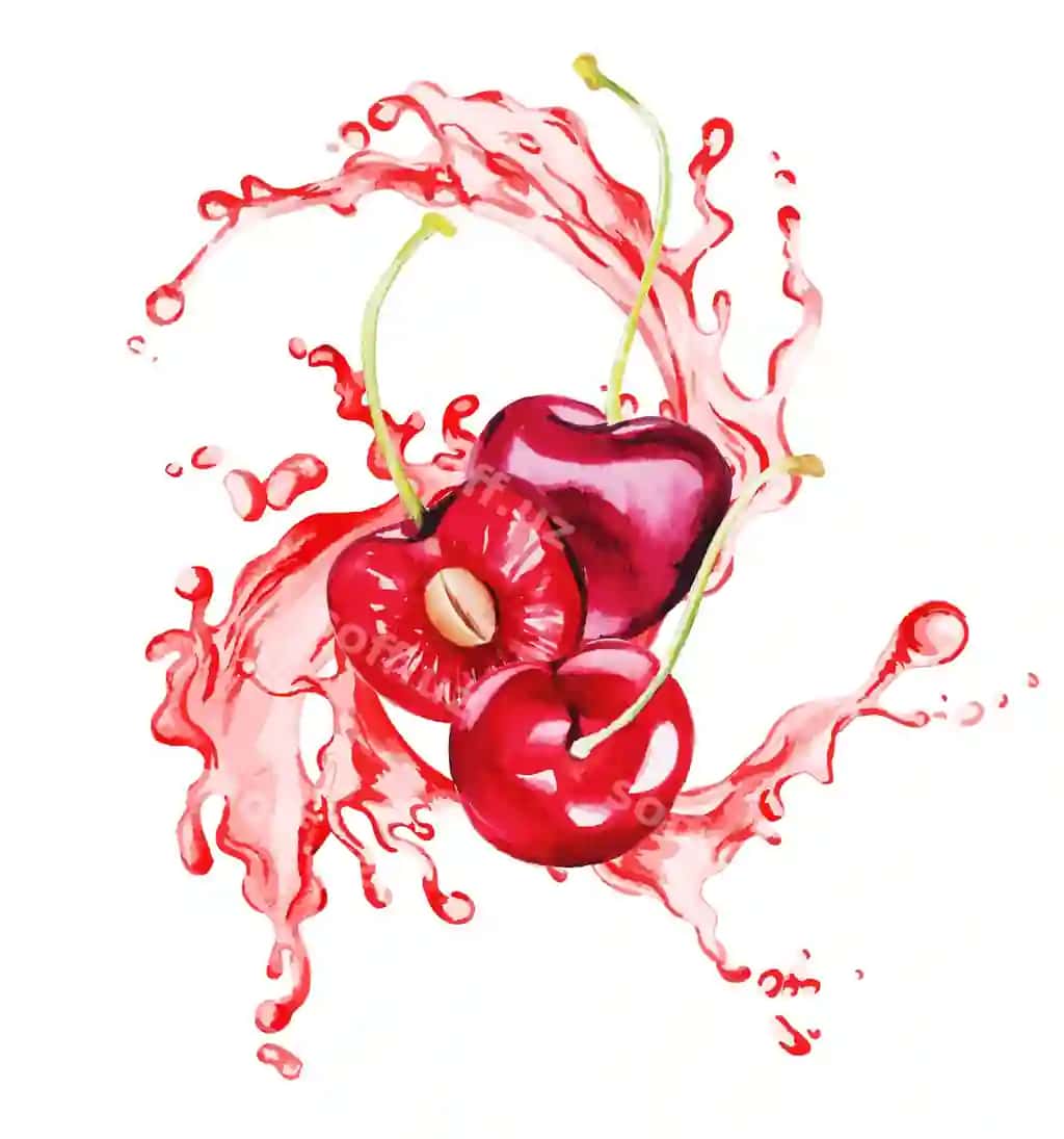 Qizil gilosning yarim gilosli sepiladigan qizil sharbati | Red cherries half cherry splash red juice