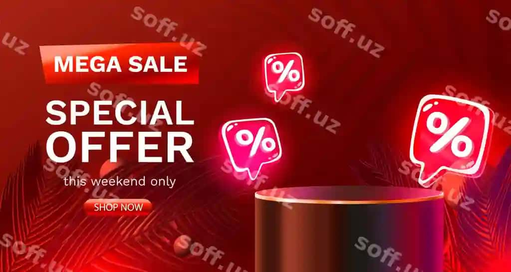 Mega aktsiya maxsus taklif bosqich podium foiz bosqich podium sahna | Mega sale special offer stage podium percent stage podium scene