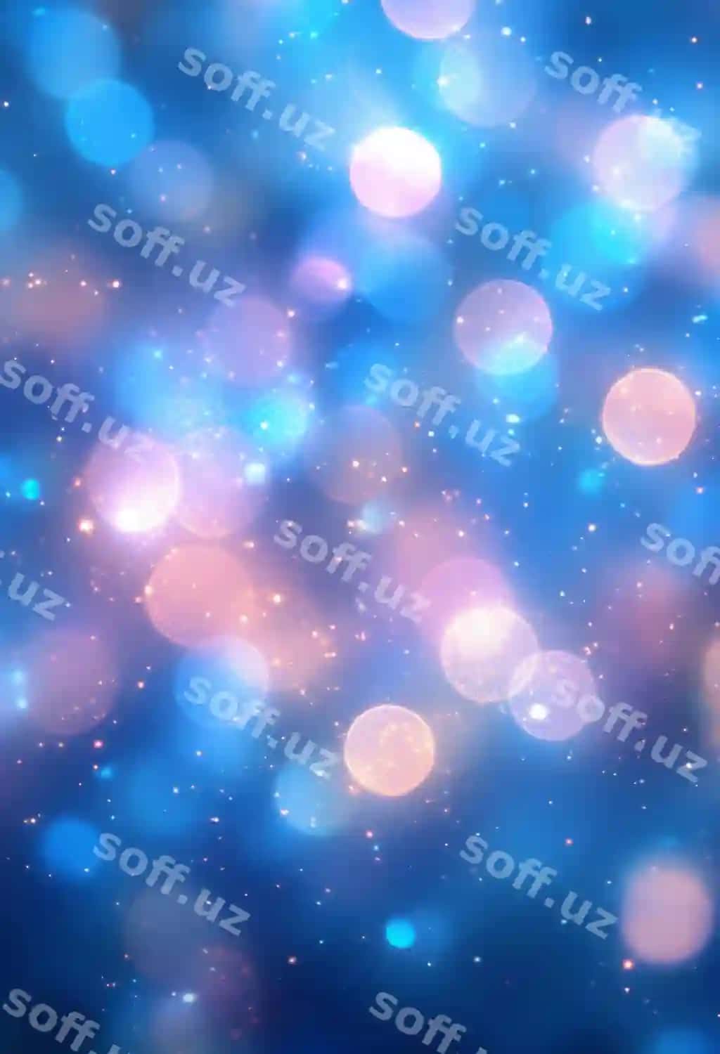 Bulanachi orqa fonda ko'k yoritgichlar va yulduzlar | Blurry background blue lights stars