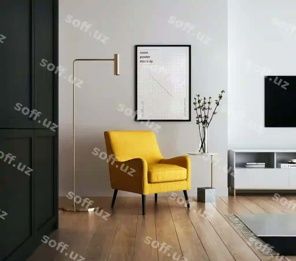 Xona poster mockup psd | Room poster mockup psd