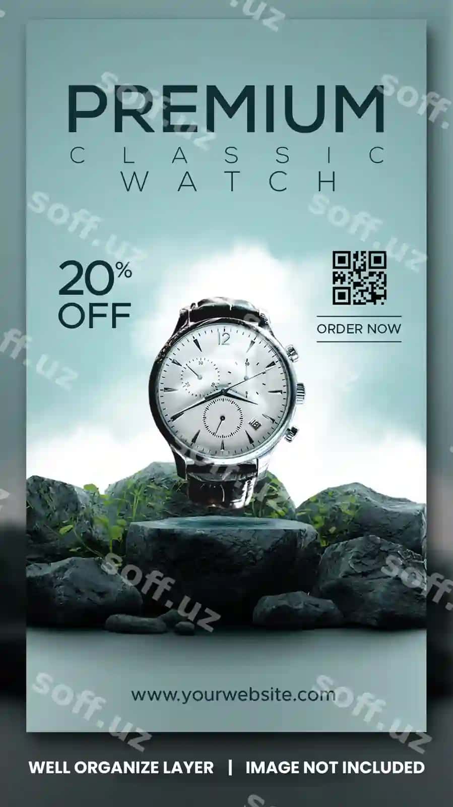 Premium klassik soat reklamasi ijtimoiy tarmoqlar Instagram stories banneri | Premium classic watch promotion social media instagram story banner