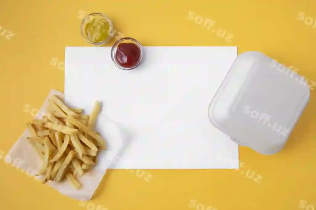 Ekologik burger qutisi maketi dizayni | Eco burger box mockup design