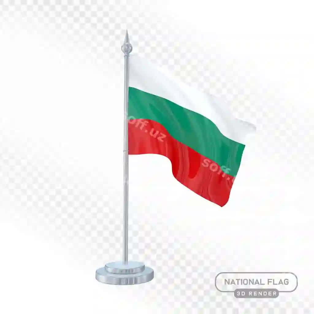 Bolgariston milliy bayrog'i 3d render | Bulgarian national flag 3d render