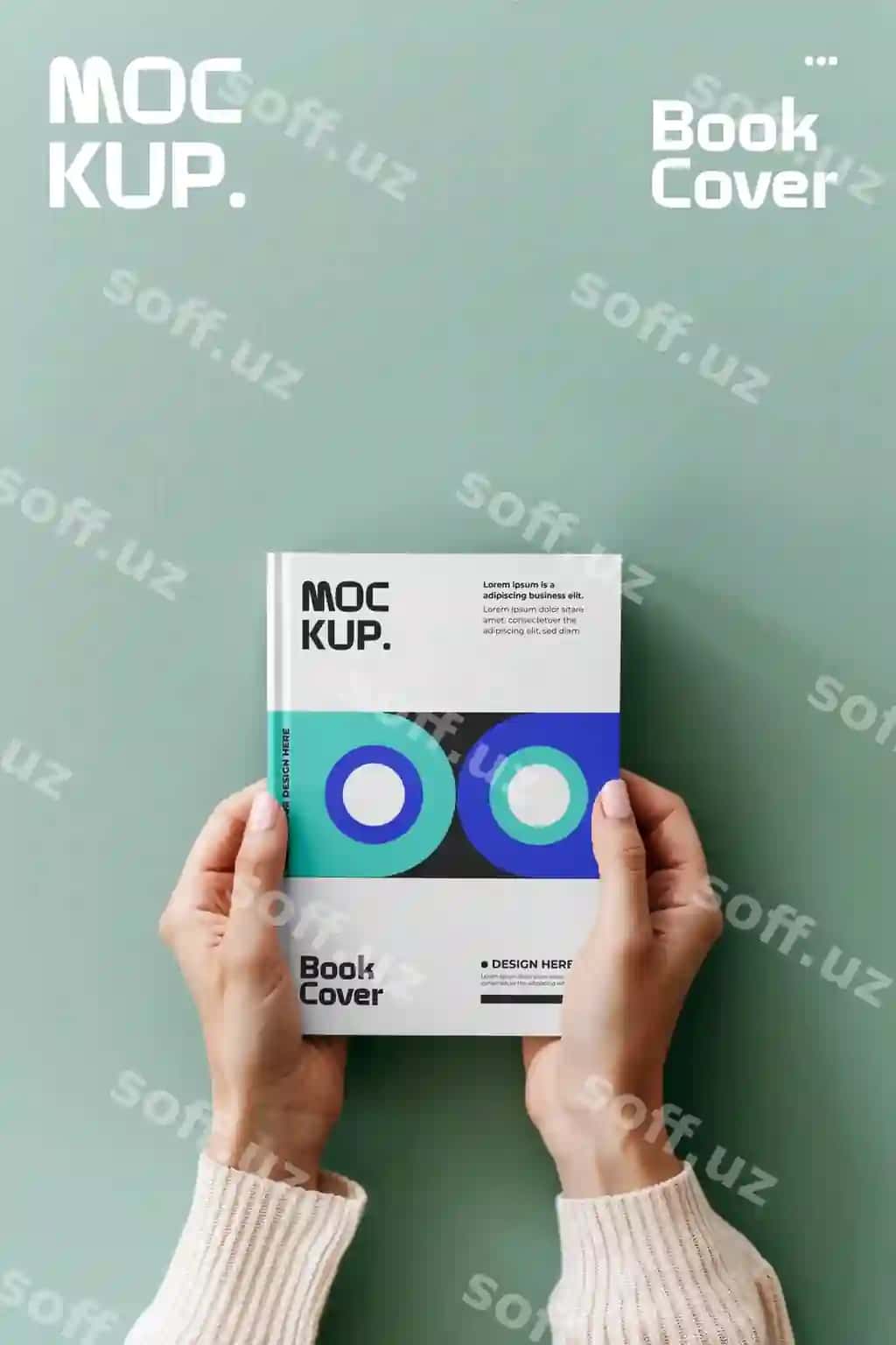 Qoliq tutgan qog'oz muqovali kitob namunasi | Hand holding paperback book mockup
