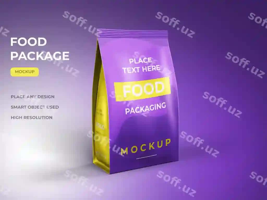Ovqat qadoqlash prezentatsiya namunasi ajraltirilgan | Food packaging presentation mockup isolated