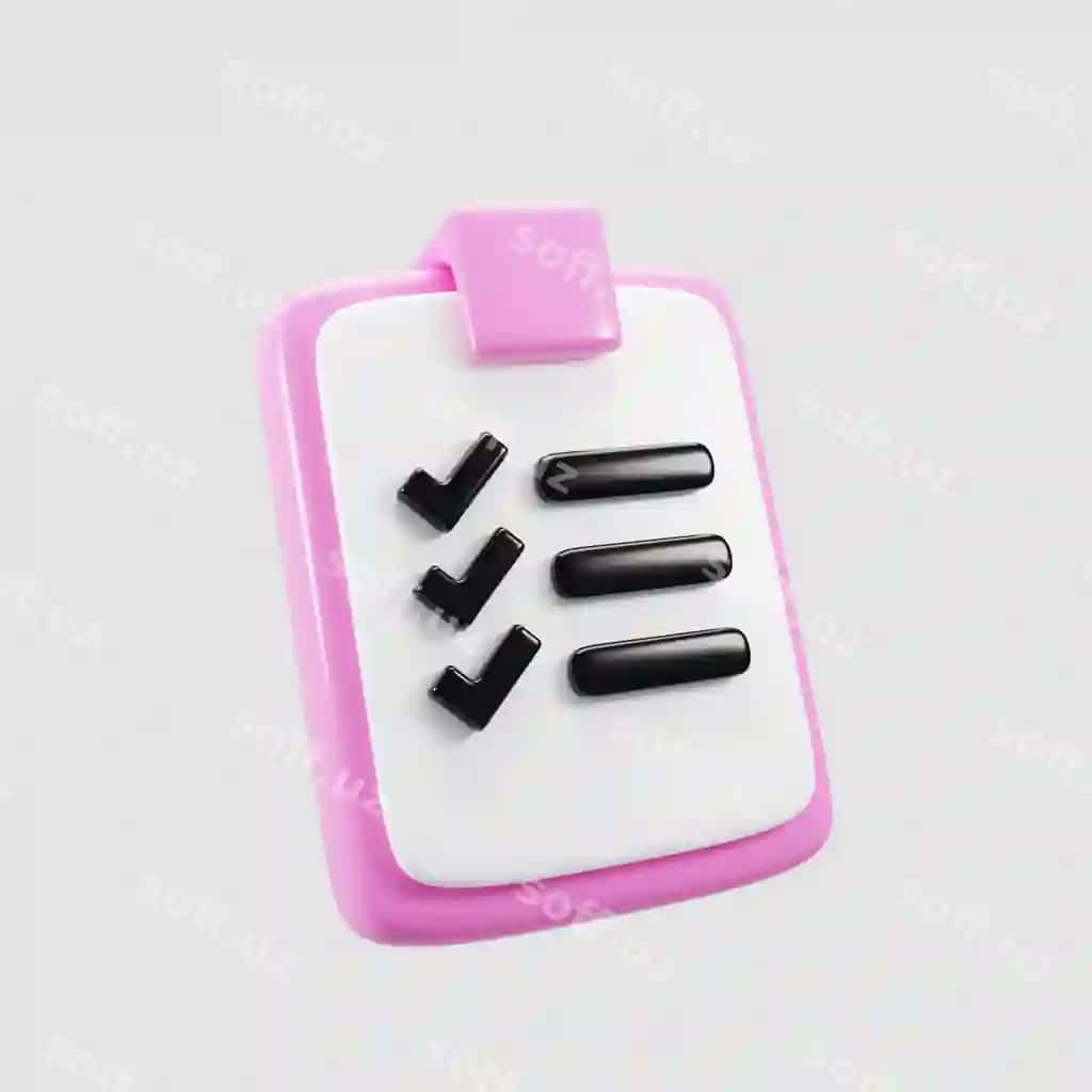 3d rendering karyet uslubidagi paskal ikon | 3d rendering cartoon style clipboard icon