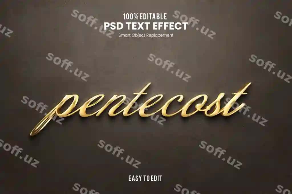 Pentekost shirin effekti | Pentecost gold text effect