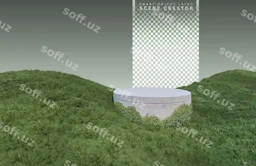 3d renderlangan rasm mahsulot ko'rsatish chaman maydoni | 3d rendering image product display grass field