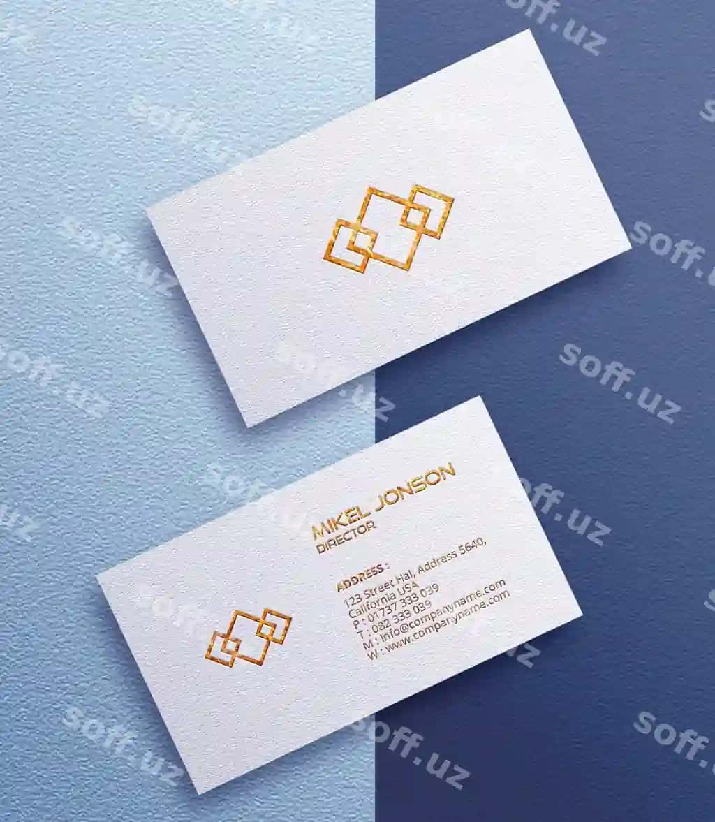 Oq biznes karta logotipi mockup | White business card logo mockup