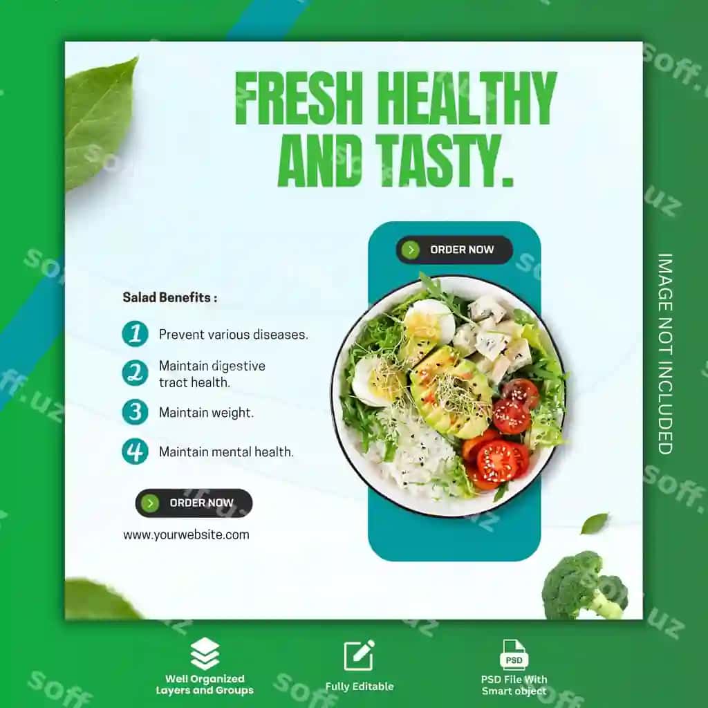 Yangi sayaralıklar uchun ijtimoiy tarmoqlar Instagram posti shabloni | Fresh vegetables social media instagram post template