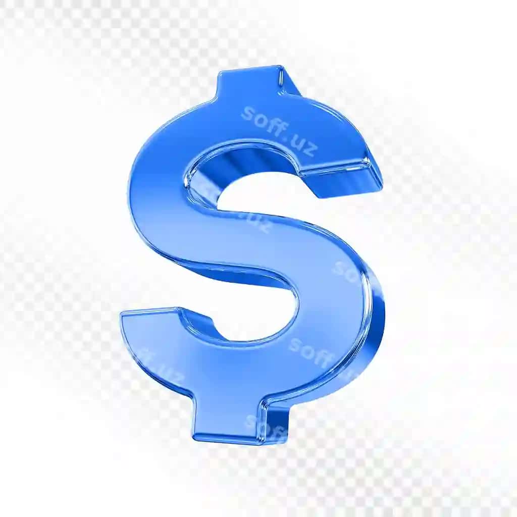 Dollar belgi ko'k 3d render | Dollar sign blue 3d render