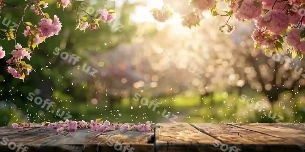 Bahor uyg'oti ziravoratlangan yashil stol | Spring awakening lush green table