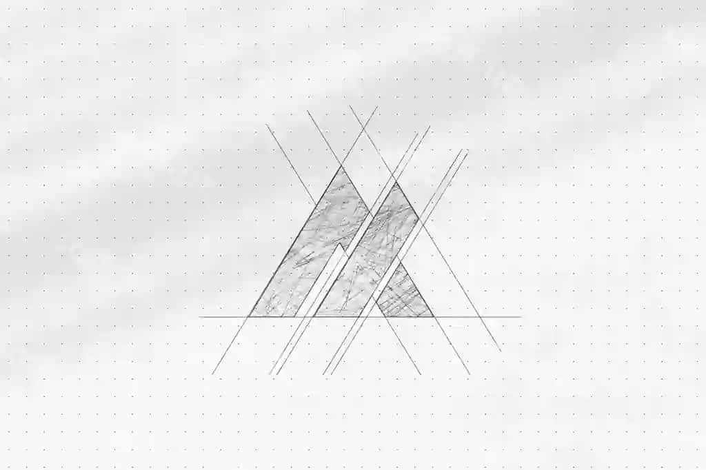 Qalam chizmasi logo namunasi nuqtali varaq | Pencil sketch logo mockup dotted paper
