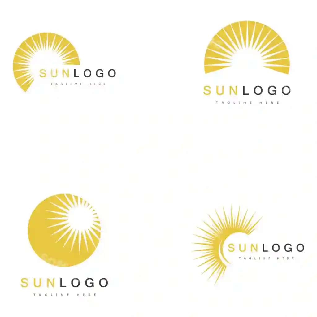 Yoz quyosh logotip shabloni vektor | Summer sun logo template vector