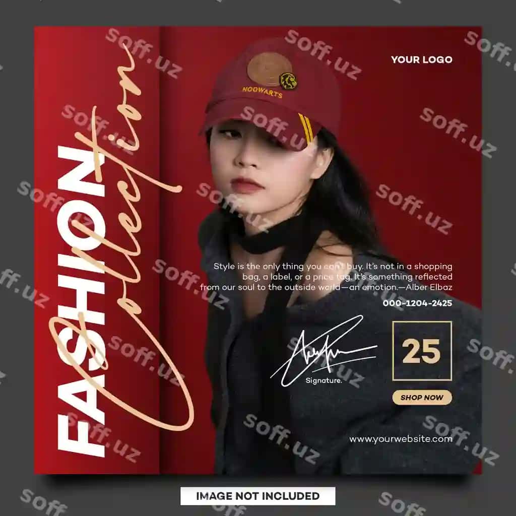 Moda kolleksiya Instagram stori flyer banner poster shabloni bilan | Fashion collection intagram story flyer banner poster template with