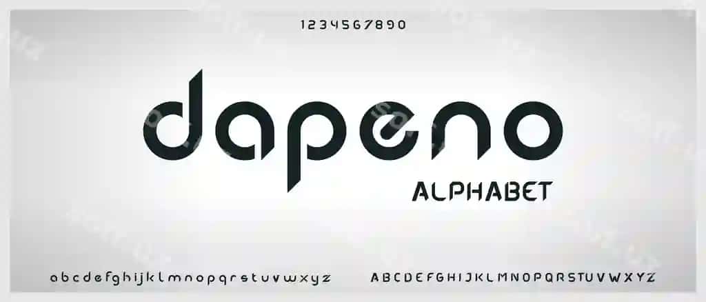 Dapeno minimal font ijodiy zamonaviy alfavit | Dapeno minimal font creative modern alphabet
