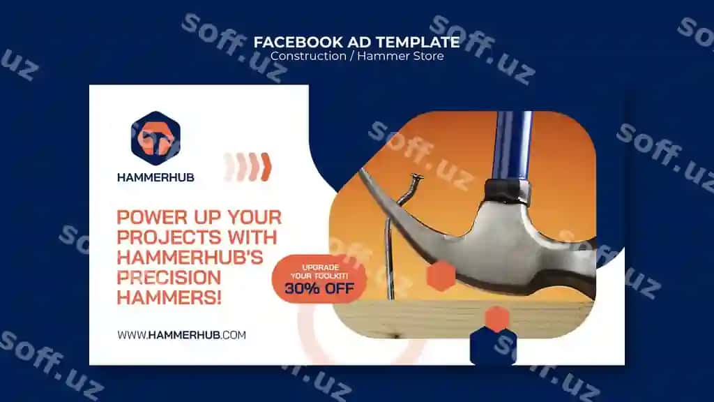 Qurilish loyihasi Facebook shabloni | Construction project facebook template