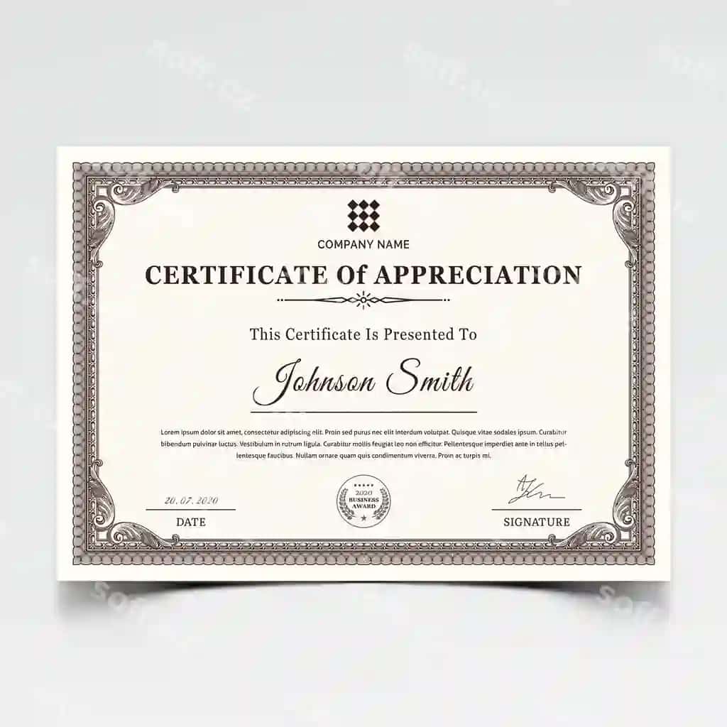 Klassik sertifikat berish shabloni | Classic certificate award template
