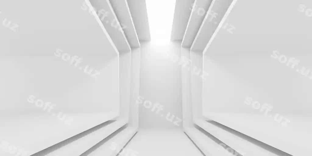 Render oq abstrakt betonli xona soya devori bilan | Render white abstract concrete room with shadow wall