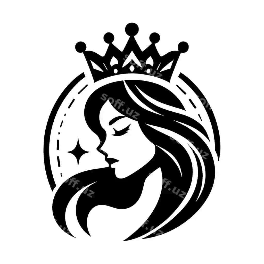 Qirg'oh yuz chiroy feminin ayol yuz spa salon logotip vektor | Queen face beauty feminine woman face spa salon logo vector