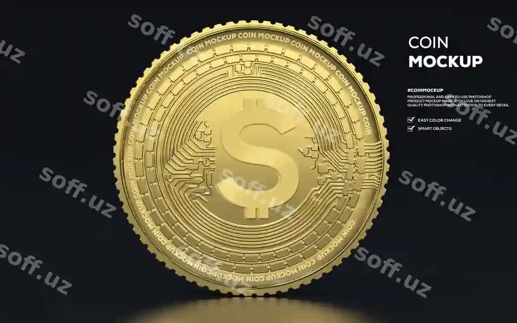 3d rendering oltin tanga mockup | 3d rendering gold coin mockup