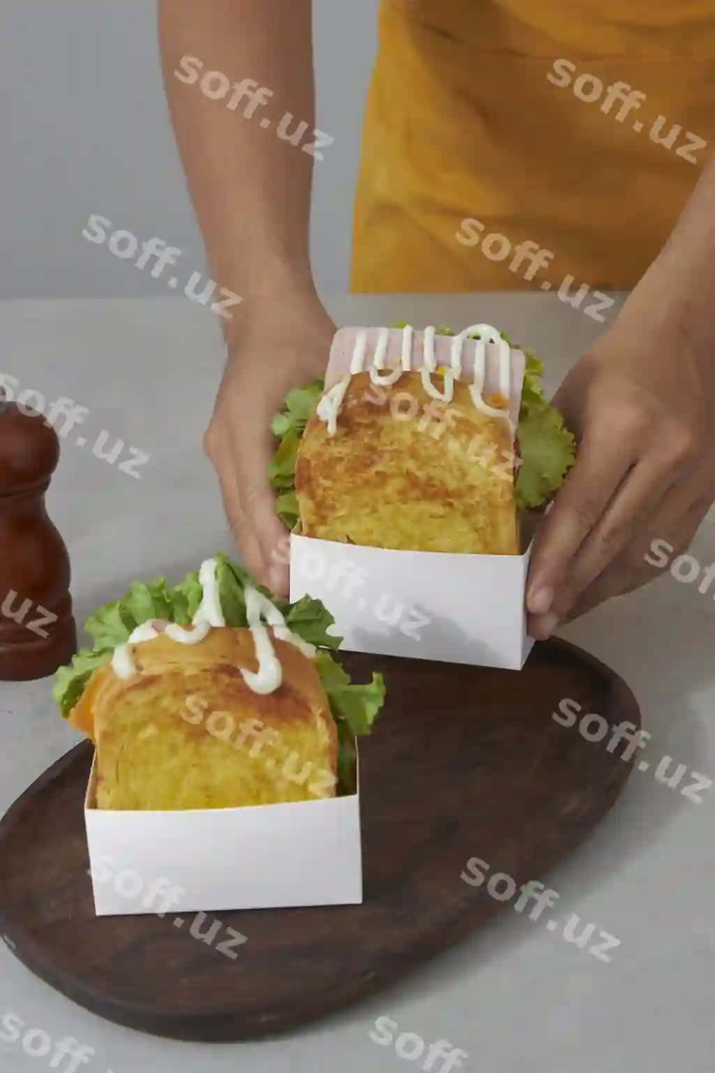 Sandvich qadoqlash namunasi | Sandwich packaging mockup