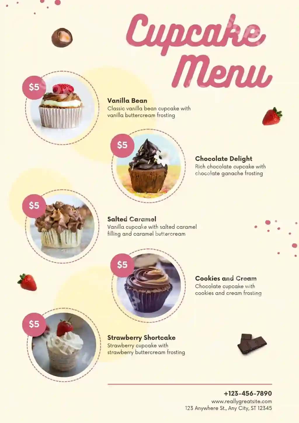 Kupkake menyu dizayni | Cupcake menu design