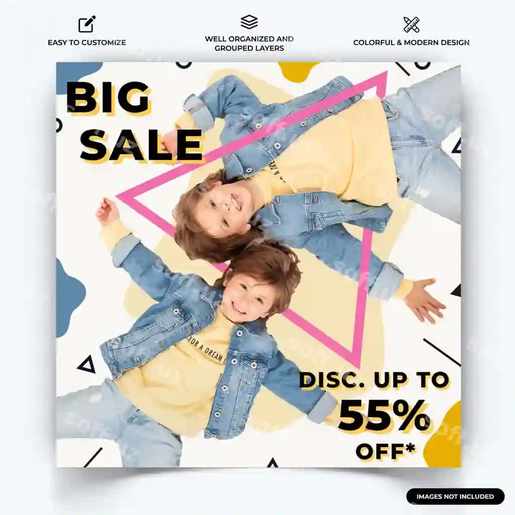 Moda Instagram ijtimoiy media post web banner shablon vektor premium | Fashion instagram social media post web banner template vector premium