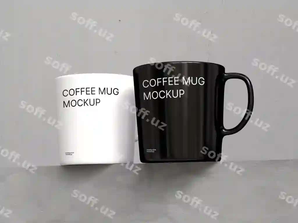 Toza oddiy zamonaviy kossa namunasi | Clean simple modern mug mockup