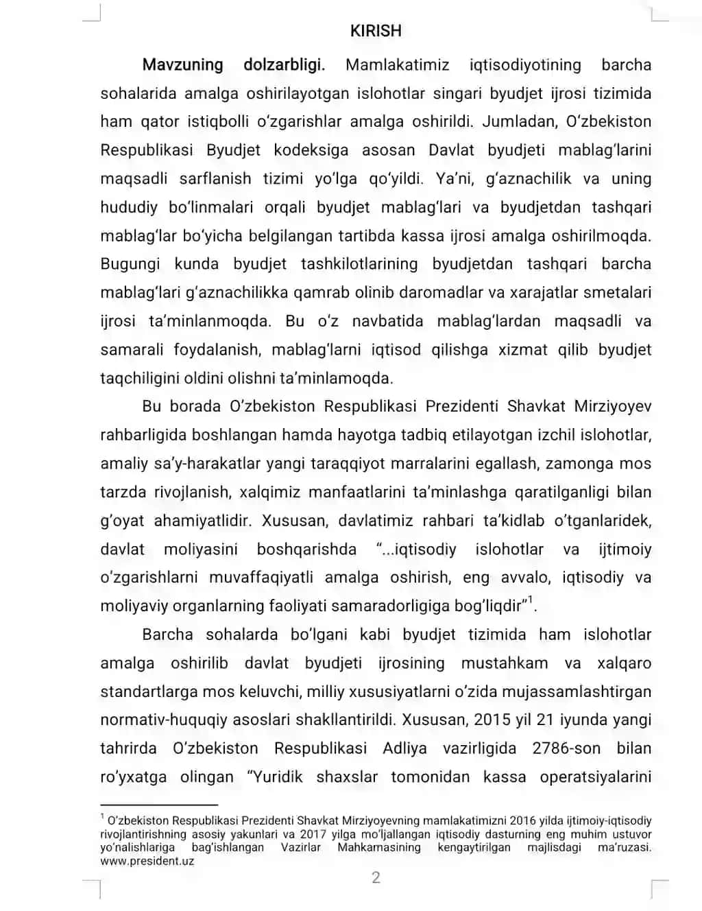BUDJET TASHKILOTLARIDA KASSA VA KASSA OPERATSIYALARI