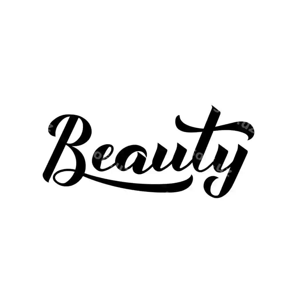 Go'zalik kalligrafiyasi qo'l yozuvi ajraltirilgan oq logotip dizayni go'zalik | Beauty calligraphy hand lettering isolated white logo design beauty