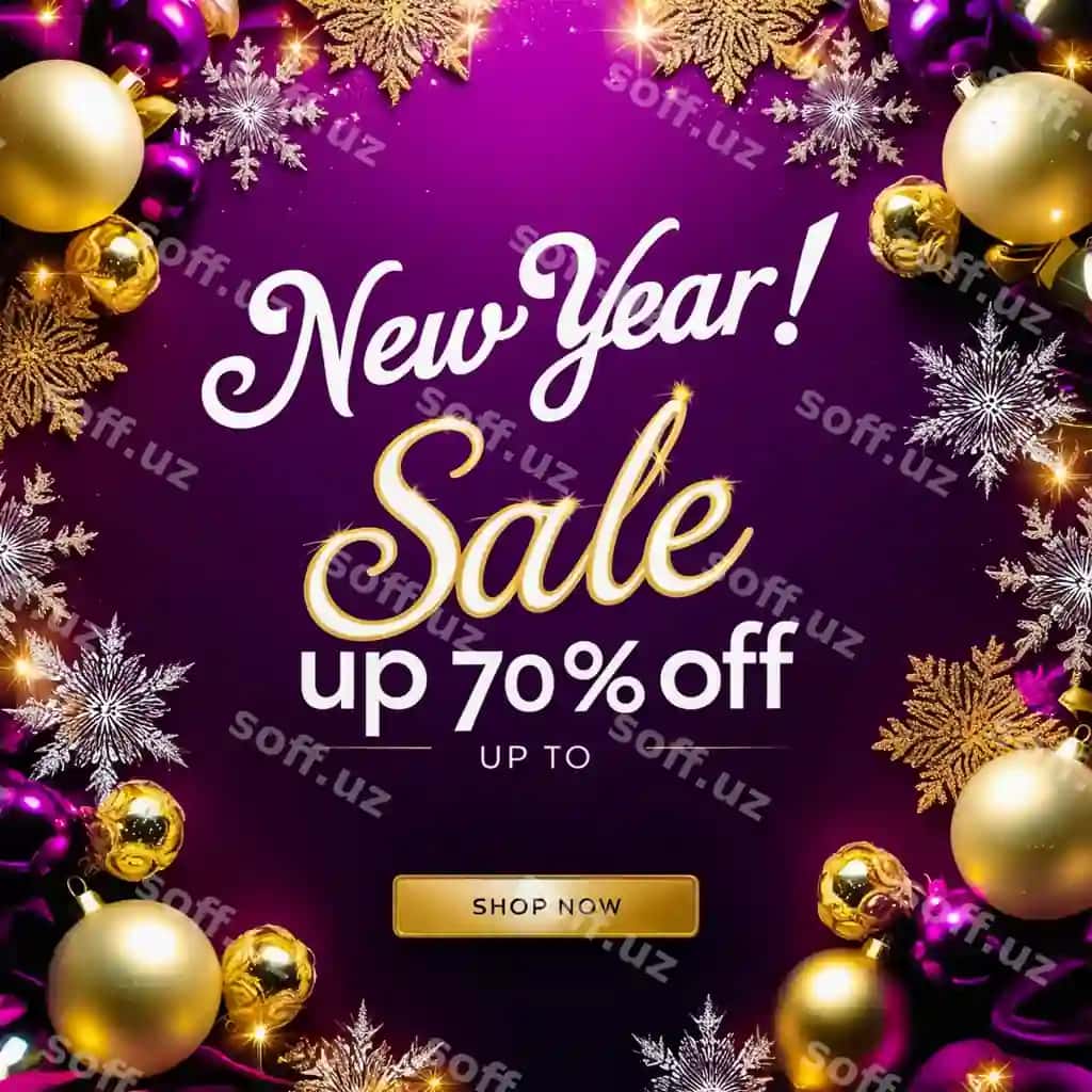 Yangi yil sotuvi ijtimoiy tarmoqlardagi post | New year sale social media post
