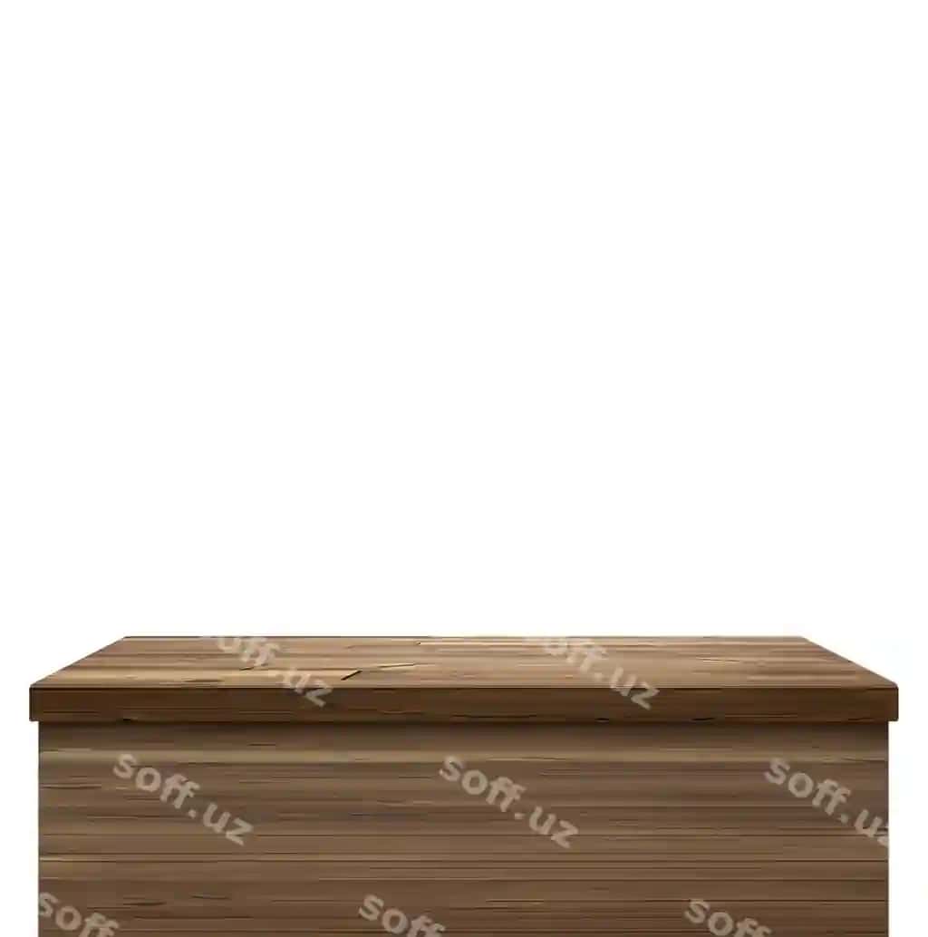 Bo'sh yog'ochli stol oldingi ko'rinish oq fonda ajraltirilgan | Empty wooden table front view isolated white background