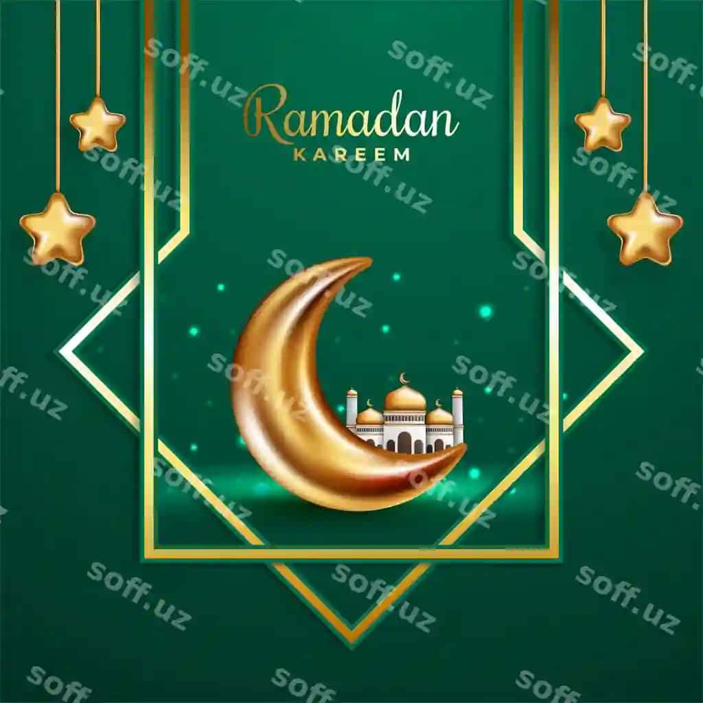 Elegant Ramazon Kamaray dekorativ bayram kartasi | Elegant ramadan kareem decorative festival card