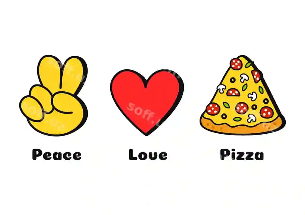 Baraka sevgi pitsa kontseptsiya bosma futbolka | Peace love pizza concept print tshirt