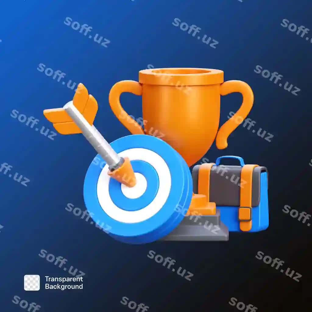 Start-up biznes uch o'lchovli ikonka illustratsiyasi PNG shablon | Startup business 3d icon illustration png template