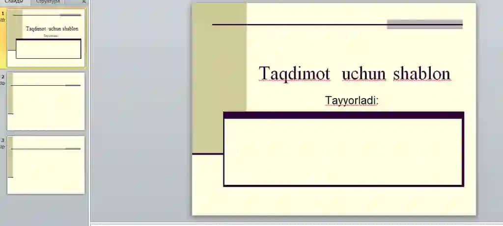 shablon taqdimotlar uchun ideal tanlov