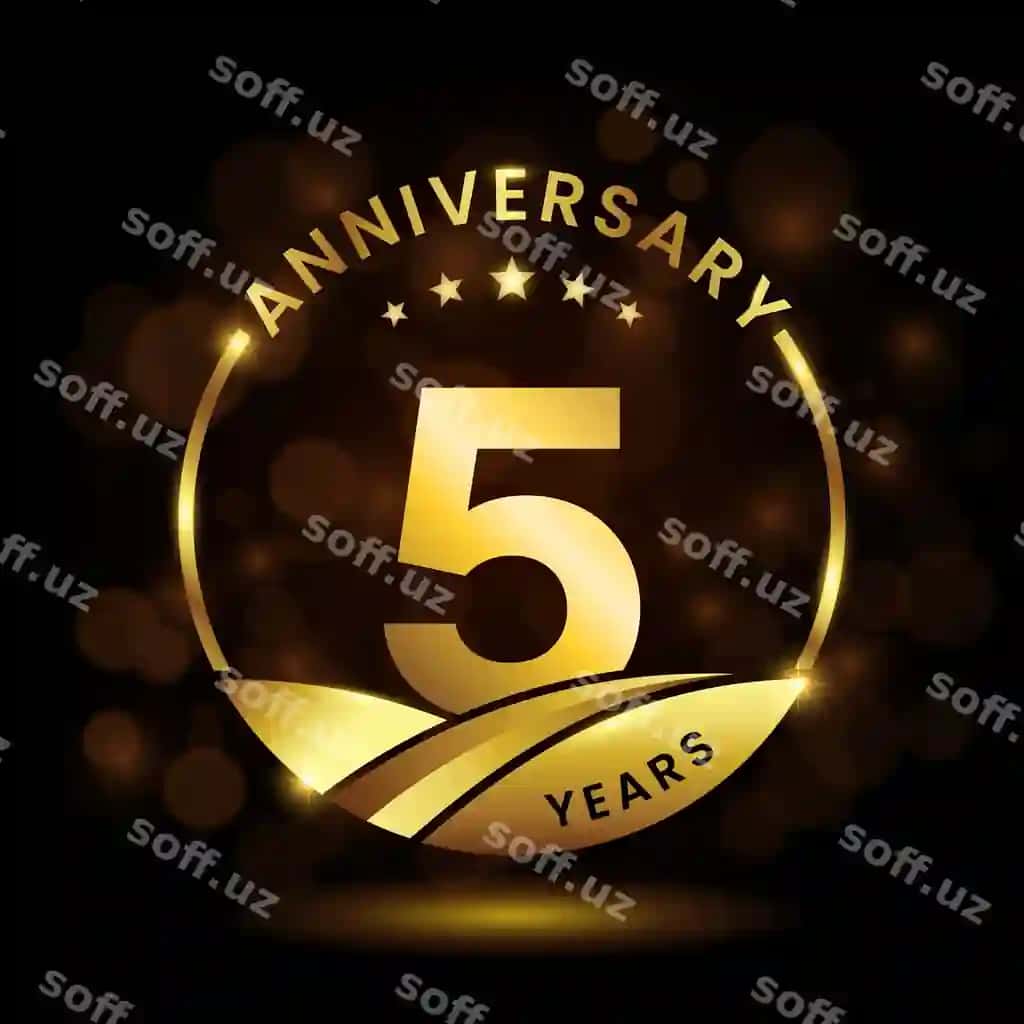 5 yillik yubiley tabrigi logotipi dizayni vektor shabloni | 5 years anniversary anniversary celebration logo design vector template