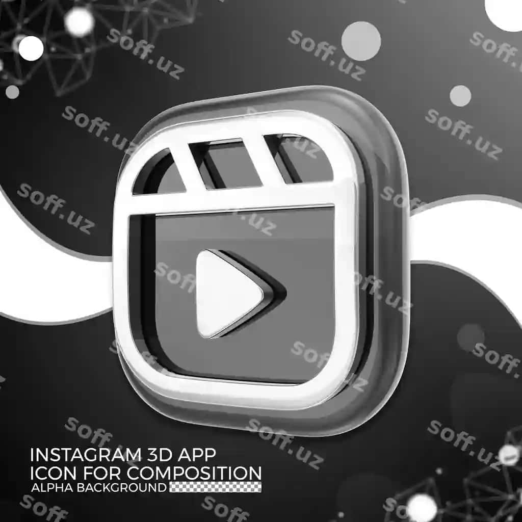 Instagram 3d ilova ikonasi tarkibi | Instagram 3d app icon composition