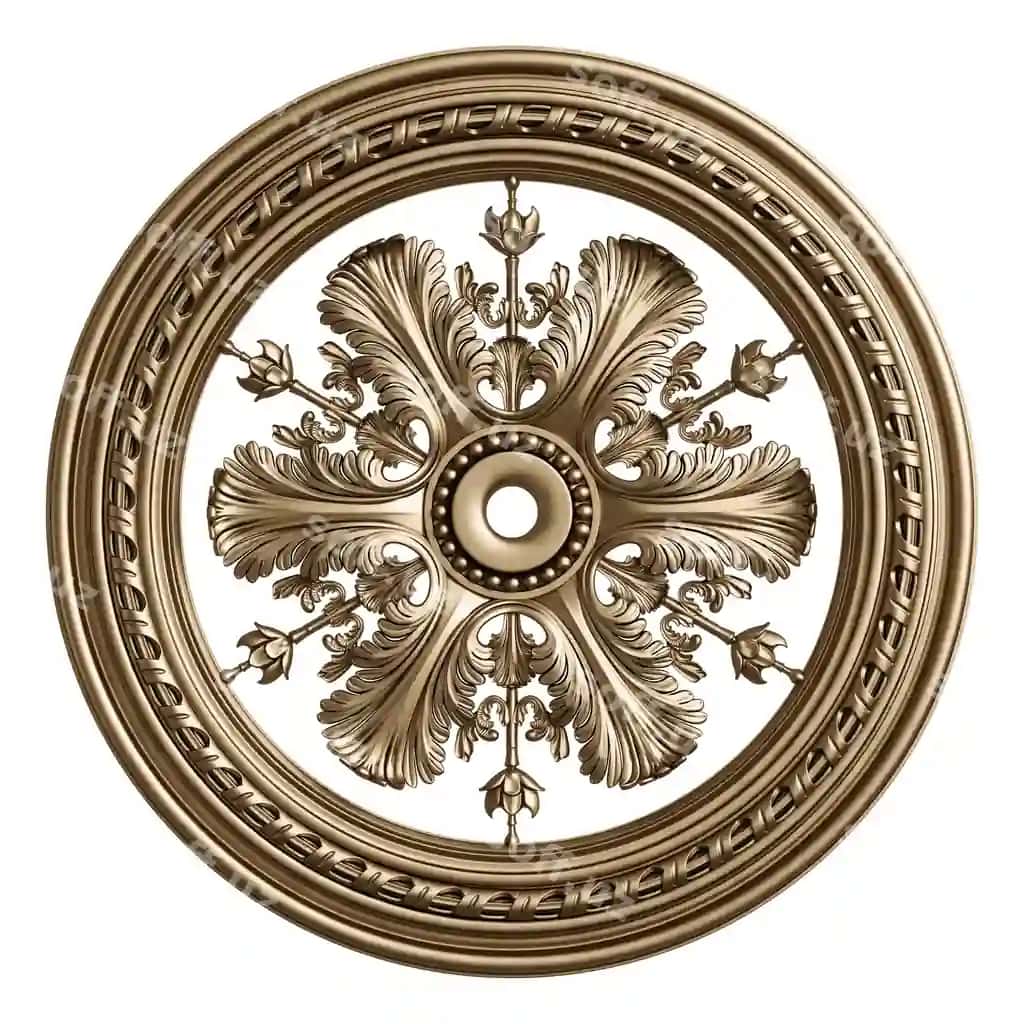 Klassik o'tkizil doira ramka dekor naqsh bilan oq fonda ajralangan | Classic golden round frame with ornament decor isolated white