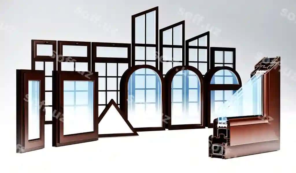 Kesim PVC profili oynalar uch marta qoplayotgan | Incision pvc profile windows with triple glazing